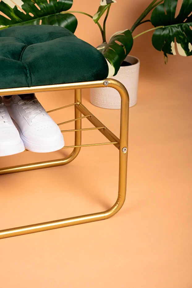 AYAKKABILIK PUF BENCH DÖŞEMELİ KAPI GİRİŞİ PUF KAPI GİRİŞİ DÜZENLEYİCİ DÜĞMELİ TEL RAFLI